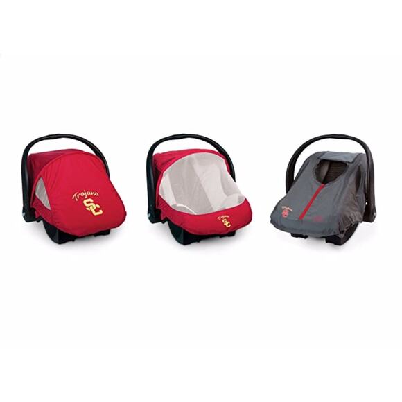 USC Trojans NCAA Cozy Cover Combo Pack Sun/Bug & Lightweight Car Seat Covers - Picture 2 of 6